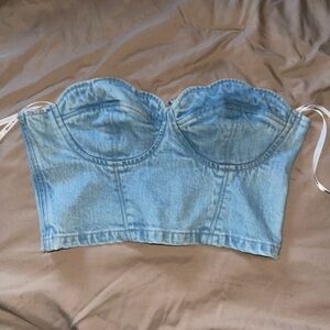 GRLFRND bustier denim top SZ Small